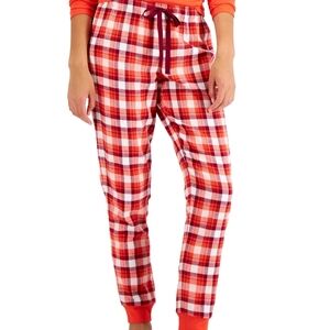 Jenni Women's XXL Cotton Flannel Lounge Pajama Pants Orange Red White